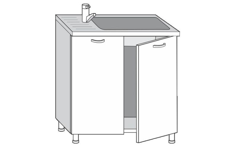Как собрать шкаф под мойку на кухне с двумя дверками