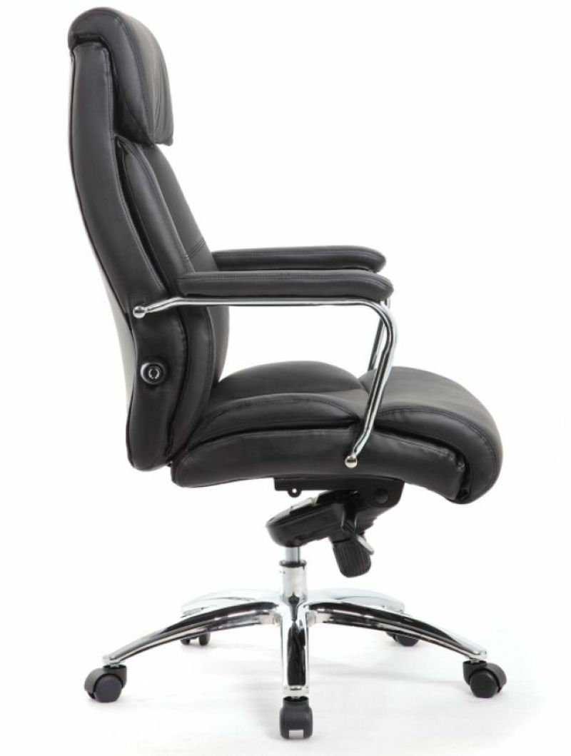 Кресло для руководителя easy chair 604 ml черное натуральная кожа с компаньоном пластик