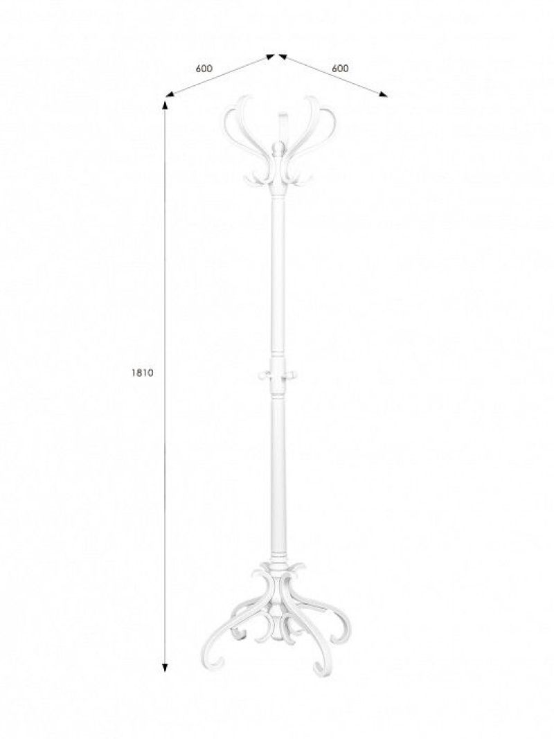 Напольная вешалка в прихожую белого цвета