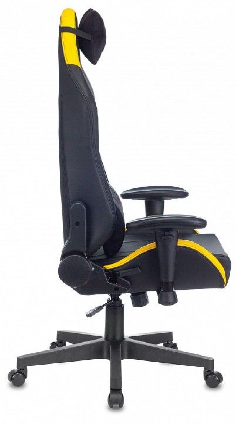 Кресло игровое zombie hero cyberzone черный желтый искусственная кожа с подголов крестовина пластик