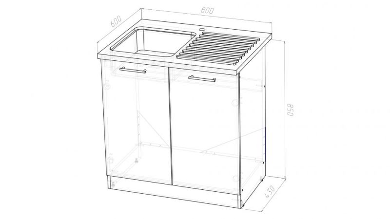 Тумба под врезную мойку для кухни