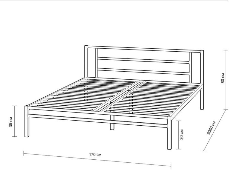 Кровать 2000х2000 металл