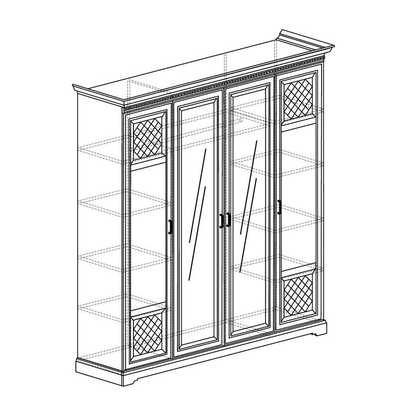 Шкаф парма 4 х дверный